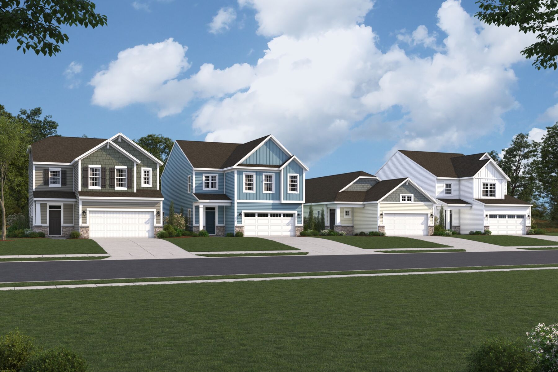 Beautiful suburban homes with high curb appeal